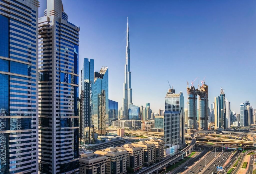 Burj Khalifa and Dubai skyline for free zone company setup costs